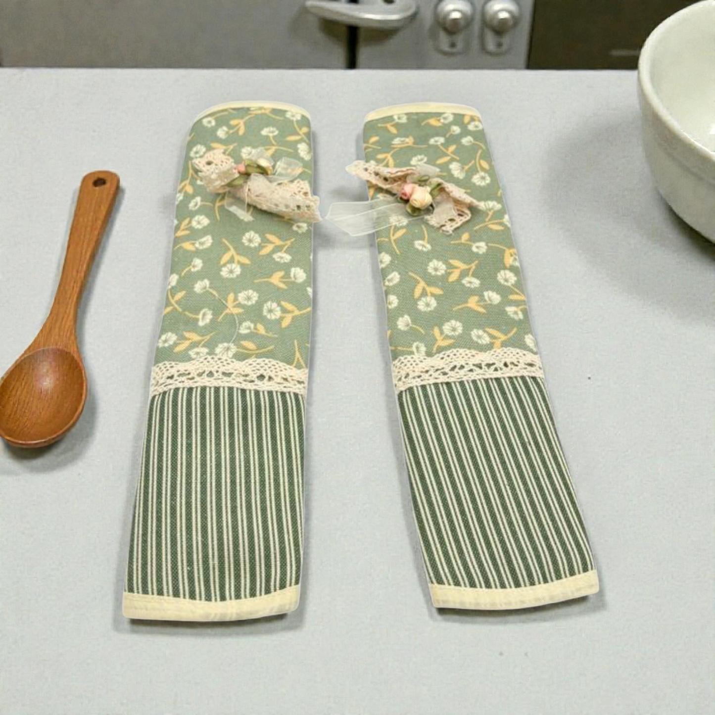 Kitchen Fridge Handle Covers Set – Checkered Refrigerator Handle Protectors (2 Pcs)