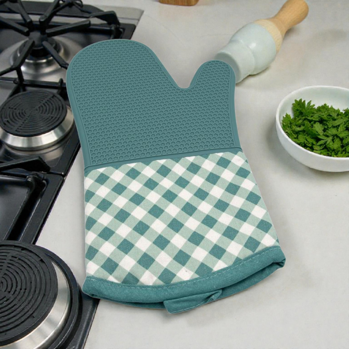 Heat Resistant Silicone Oven Mitt – Non Slip Kitchen Baking Glove