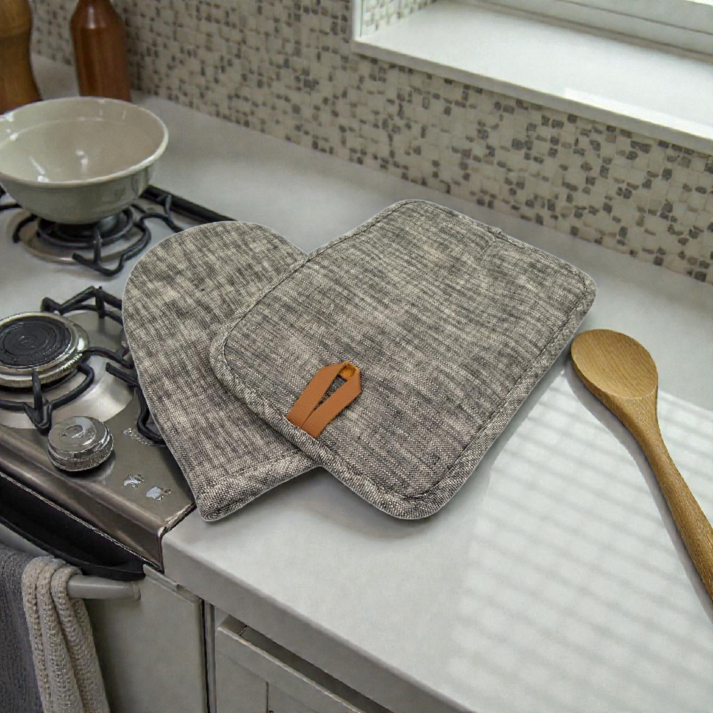 Glove2 Pcs Heat Resistant Oven Gloves Set – Quilted Cotton Kitchen Baking Mitts