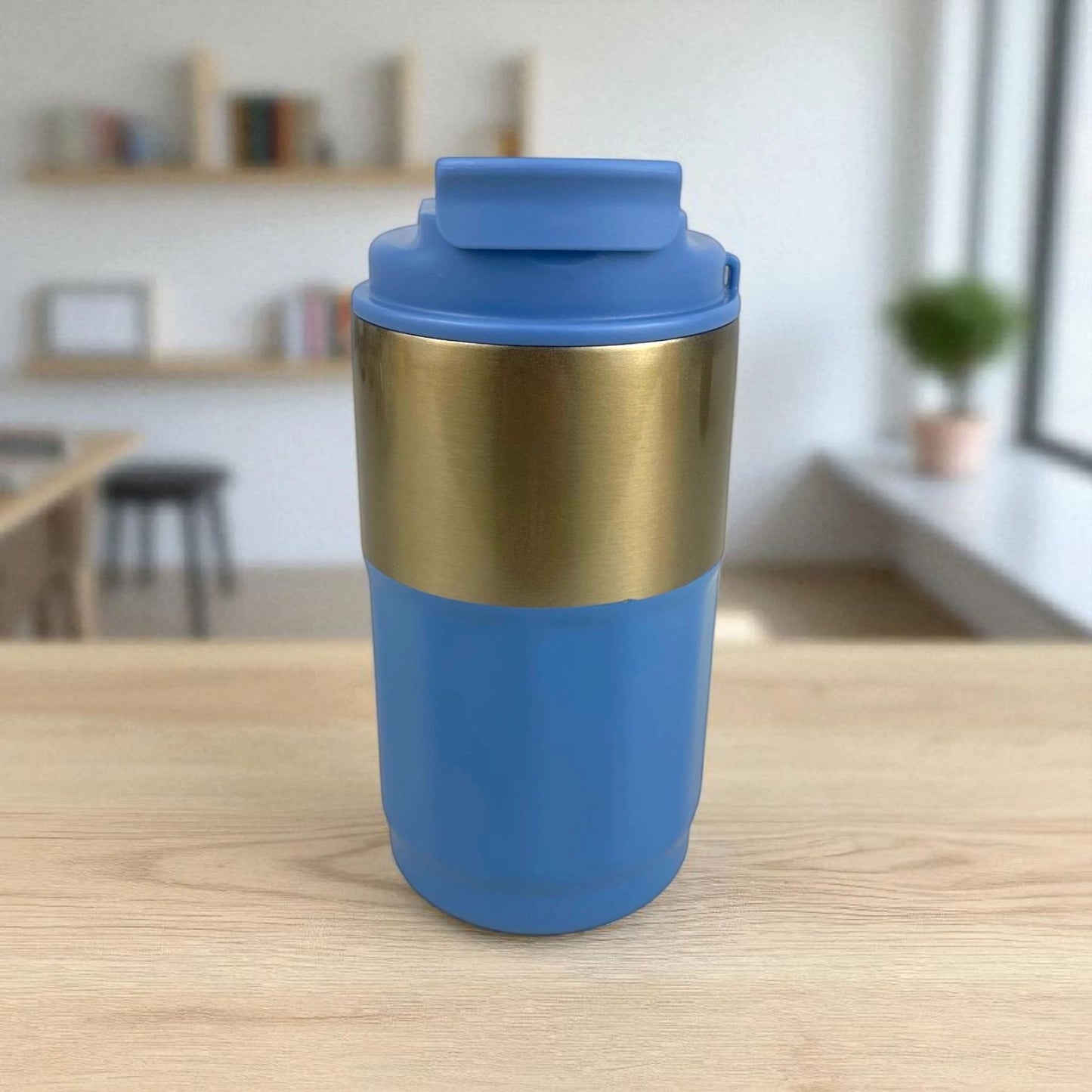 Royal Blue & Gold Stainless Steel Travel Mug