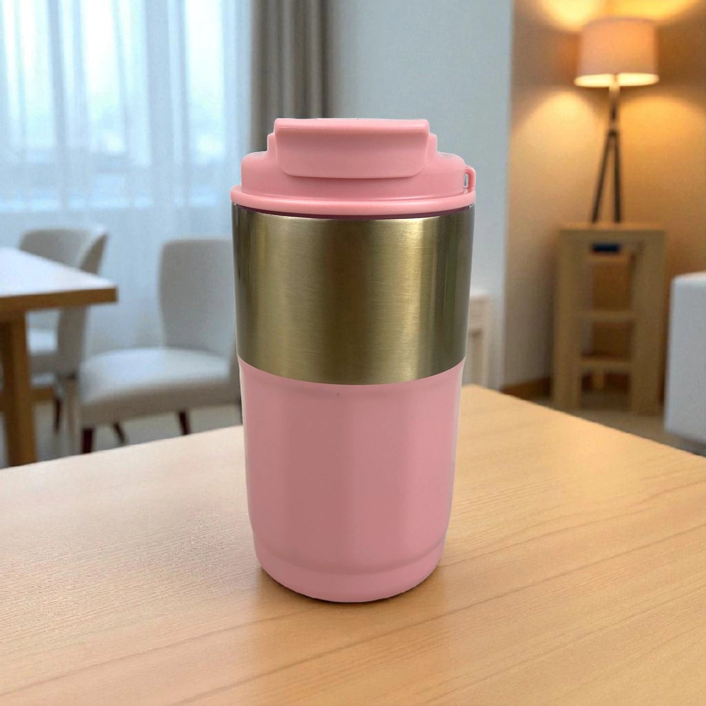 Pink & Gold Stainless Steel Travel Mug
