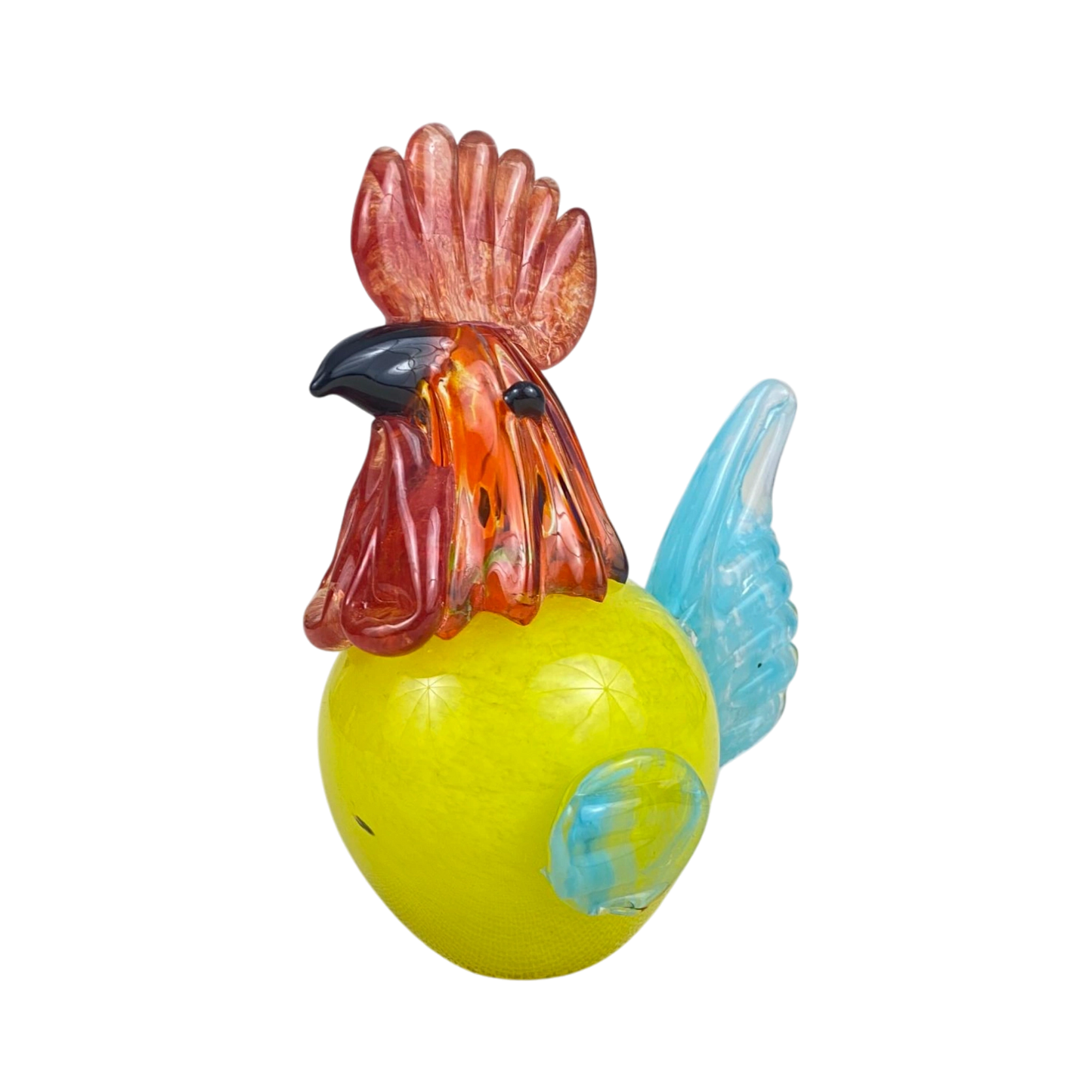 Vibrant Crystal Rooster Figurine
