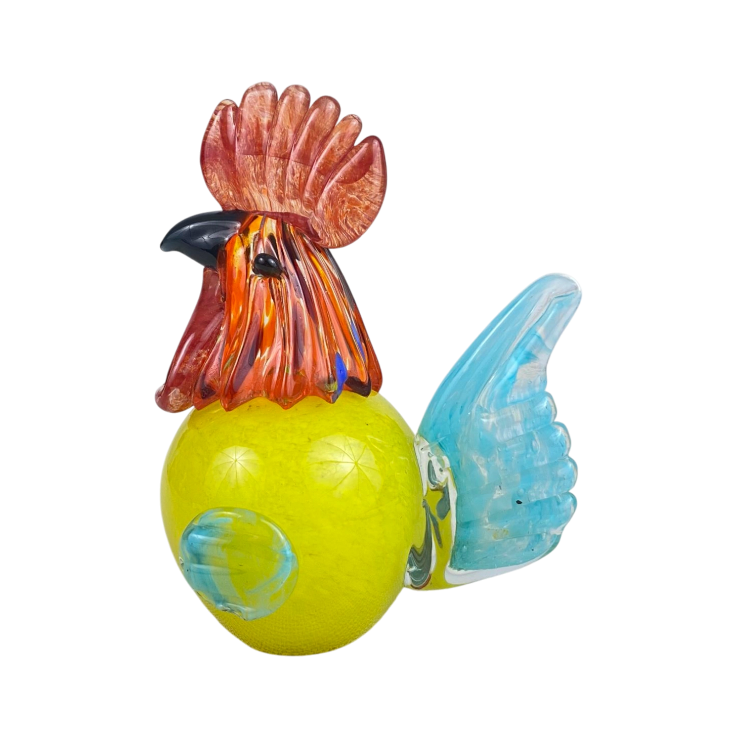 Vibrant Crystal Rooster Figurine