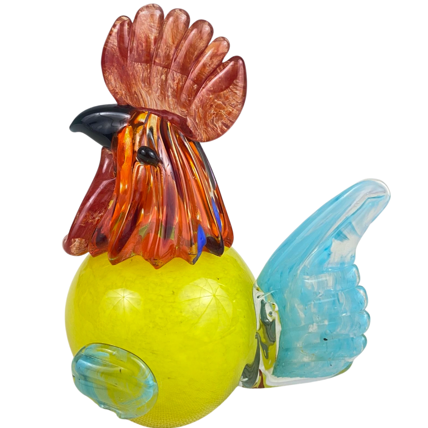 Vibrant Crystal Rooster Figurine
