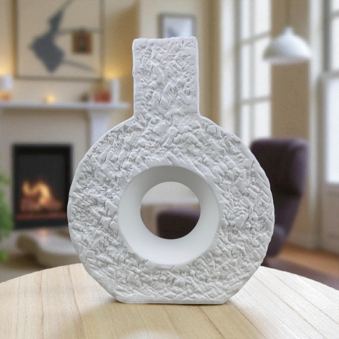Abstract Ceramic Vase – Modern white Sculptural Home Accent