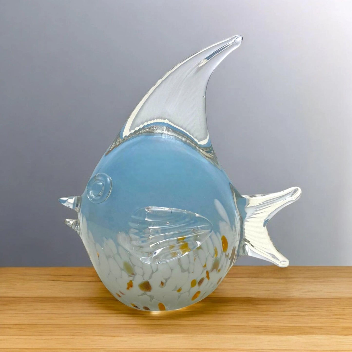 Hand-Blown Glass Fish Figurine – Decorative Art Glass Home Accent