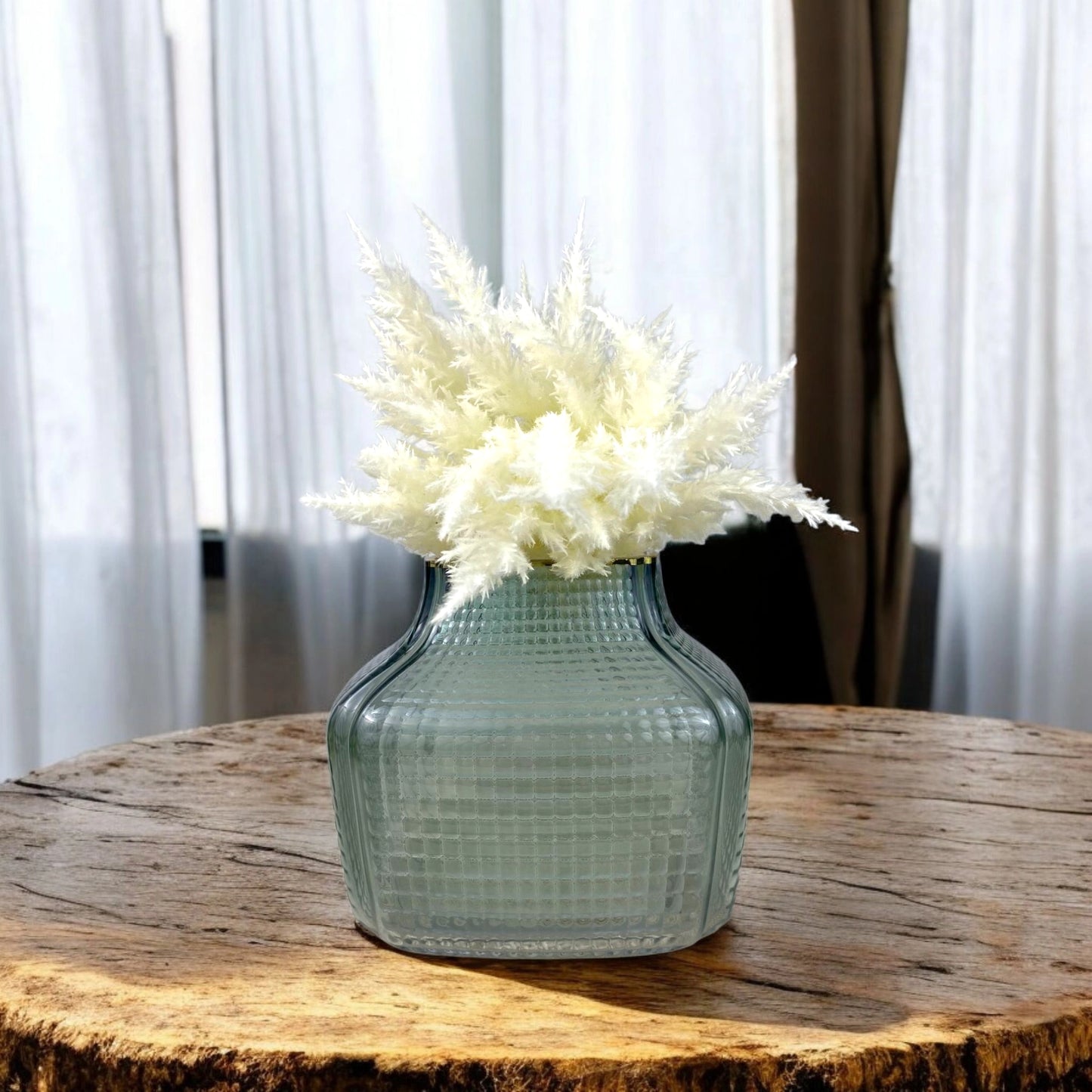 Square Textured Glass Vase