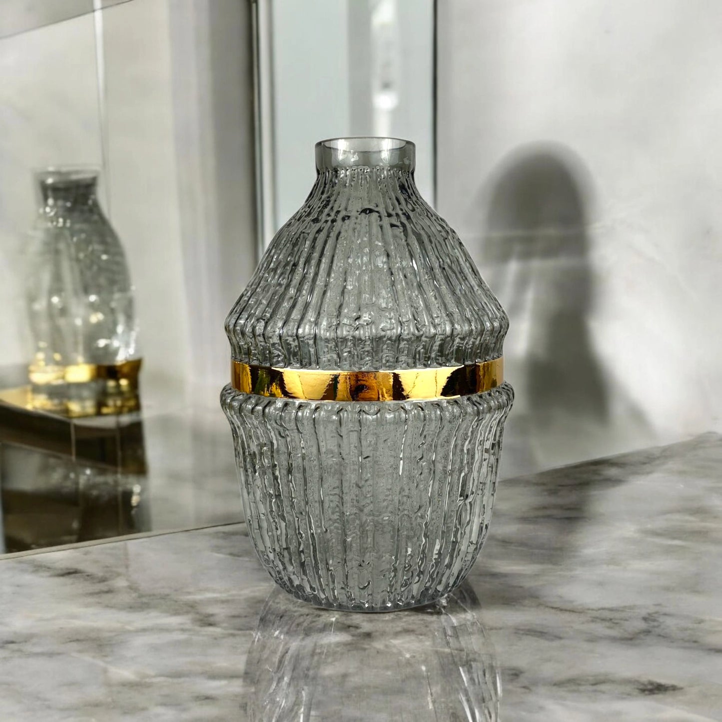 Gold-Line Glass Vase