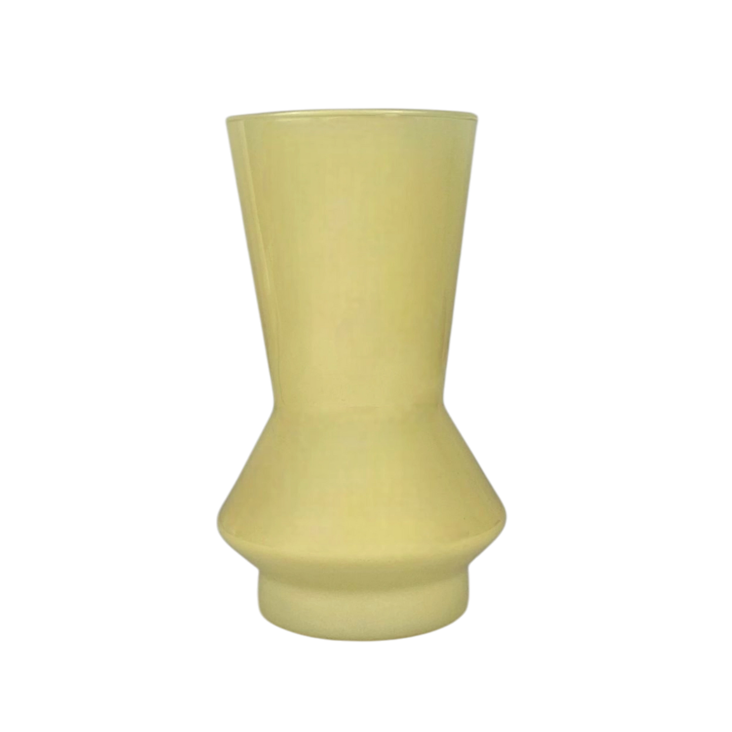 Yellow Ceramic Hourglass Vase