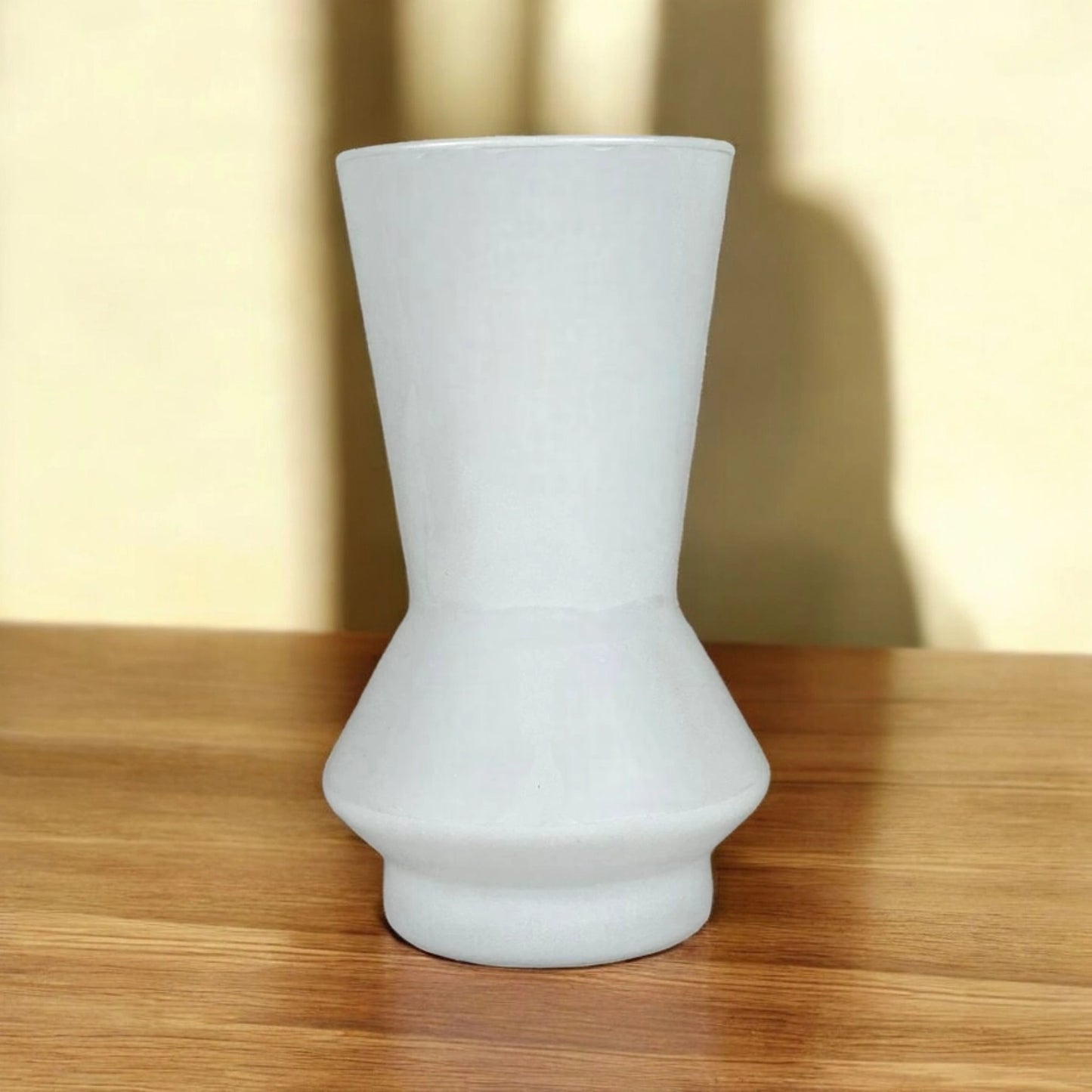 White Ceramic Hourglass Vase