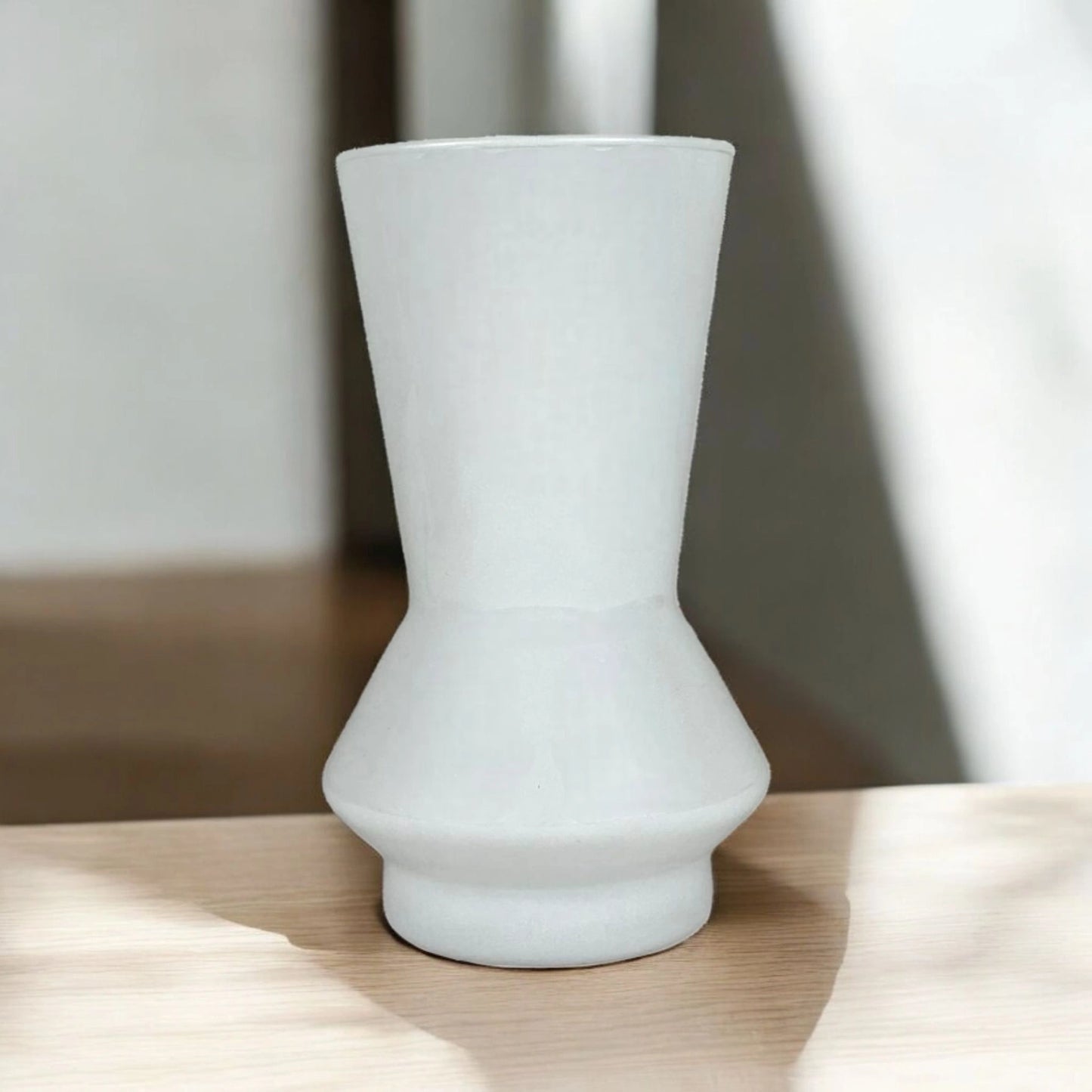 White Ceramic Hourglass Vase