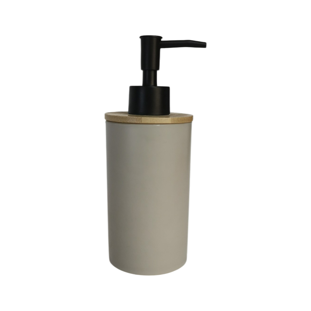 Plastic Liquid Soap Dispensers With Bamboo Cover - 4 Colors