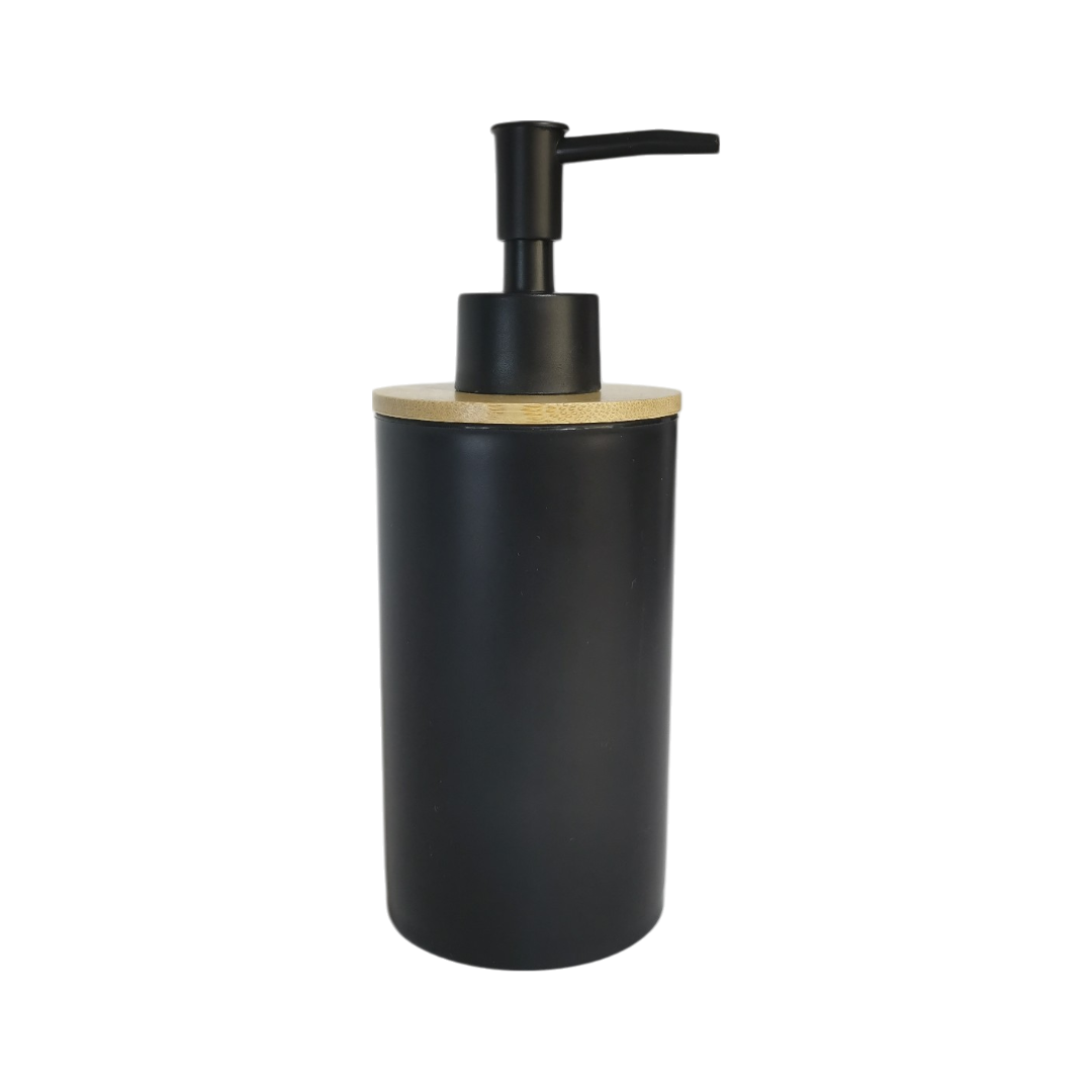 Plastic Liquid Soap Dispensers With Bamboo Cover - 4 Colors