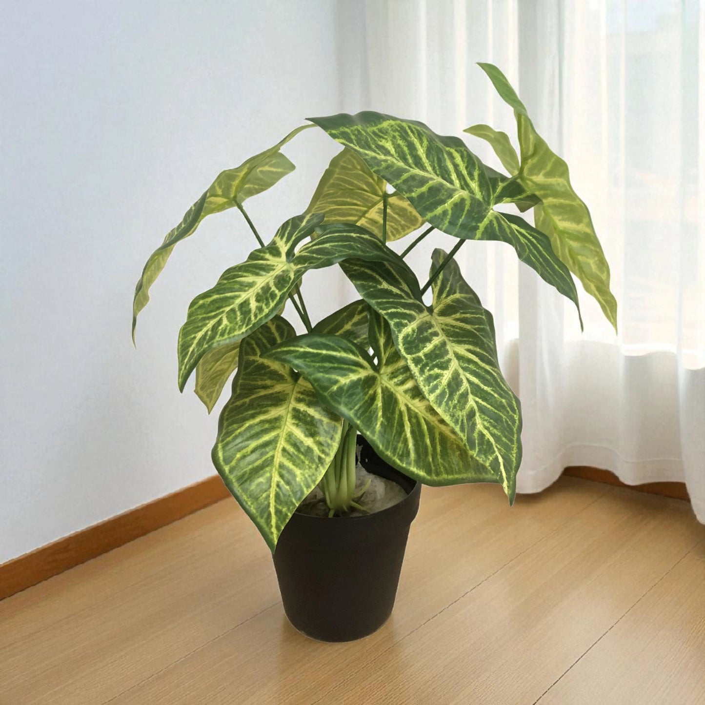 Artificial Syngonium Plant in Black Pot