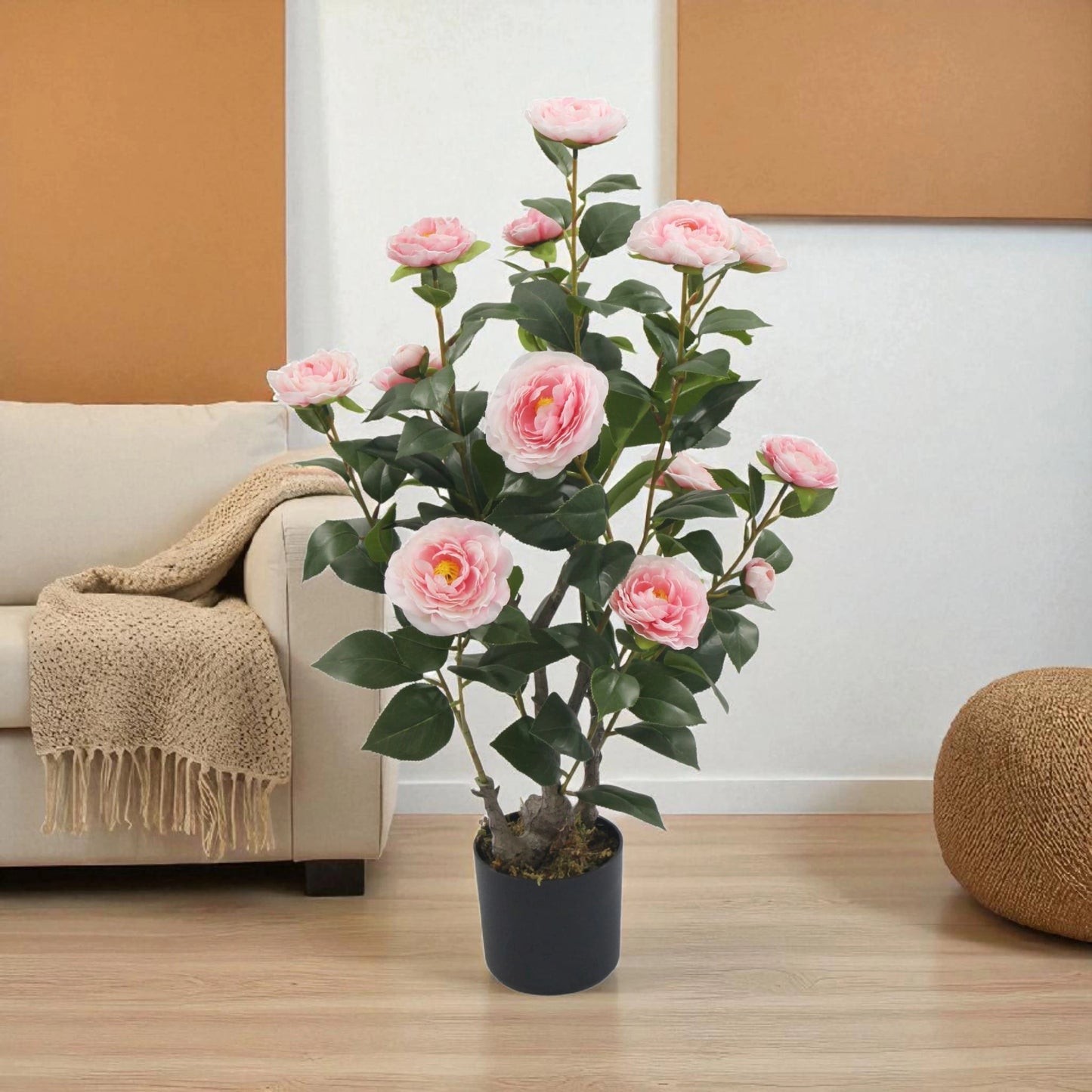 Artificial Camellia Tree with Pink Flowers