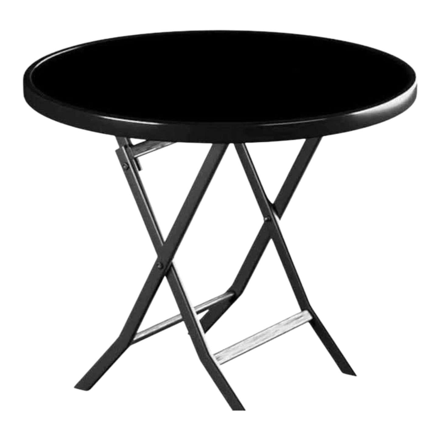 Round Black Folding Table – Compact & Durable