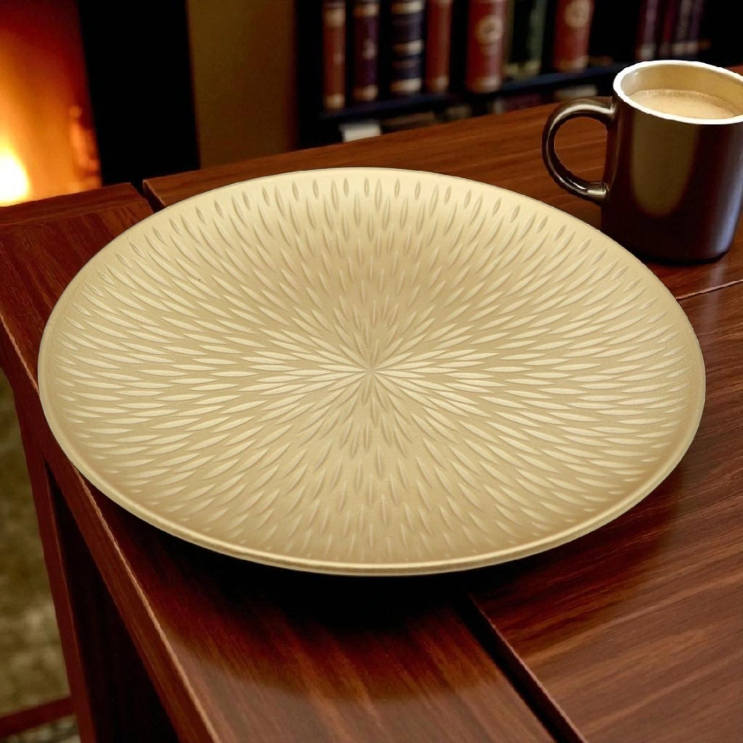 Spiral Design Decorative Plate – Gold Finish