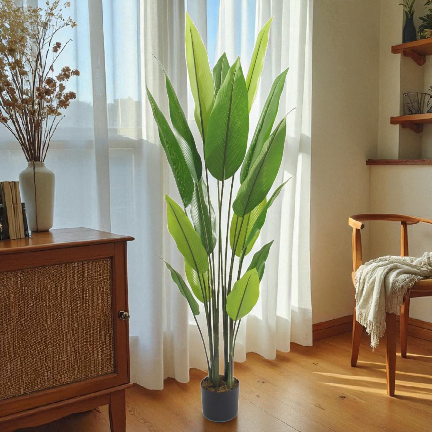 Artificial Bird of Paradise Plant in Pot – Tall Decorative Greenery 1.7m