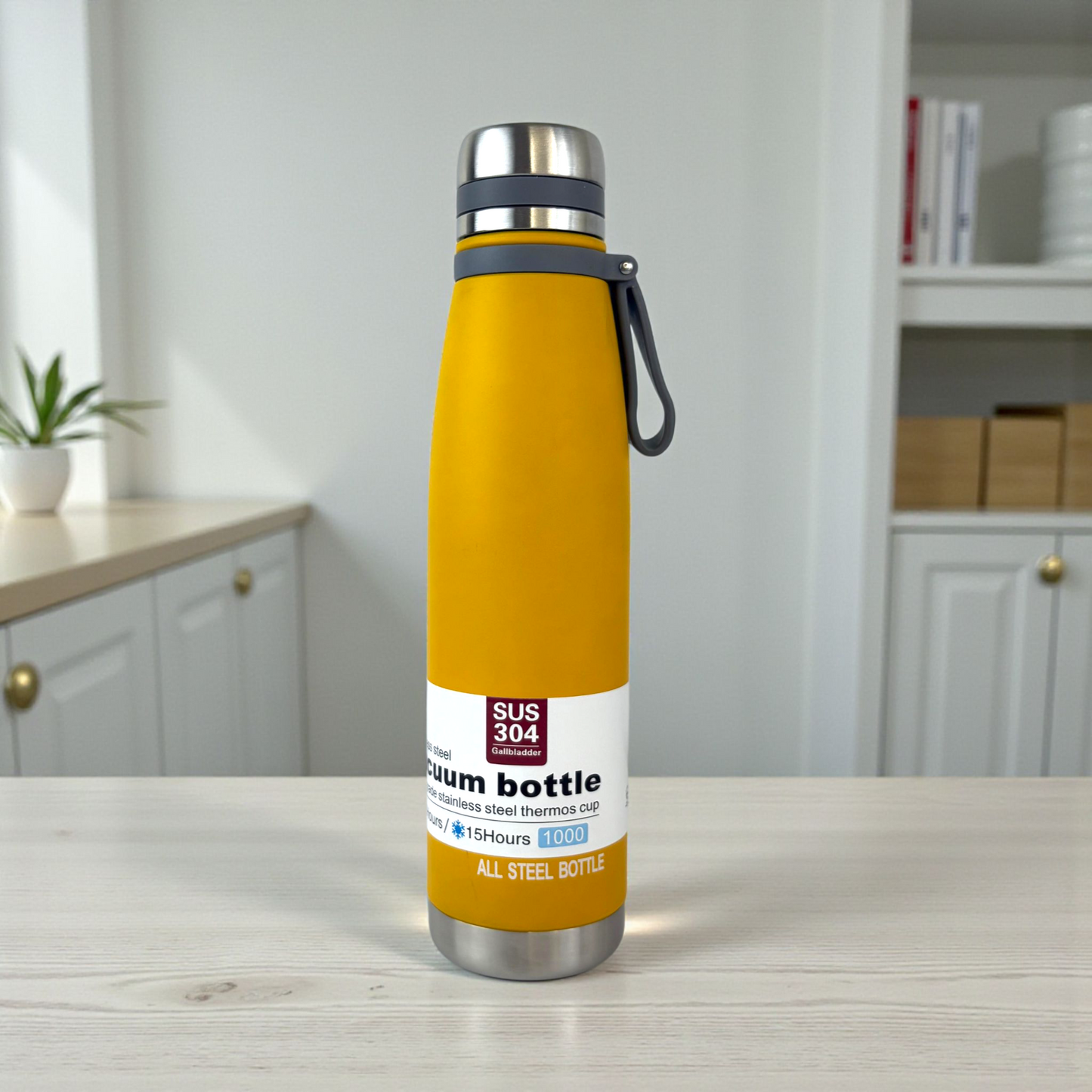 Stainless Steel Vacuum Thermos Bottle – 1L Insulated Hot & Cold Flask (15 Hours)