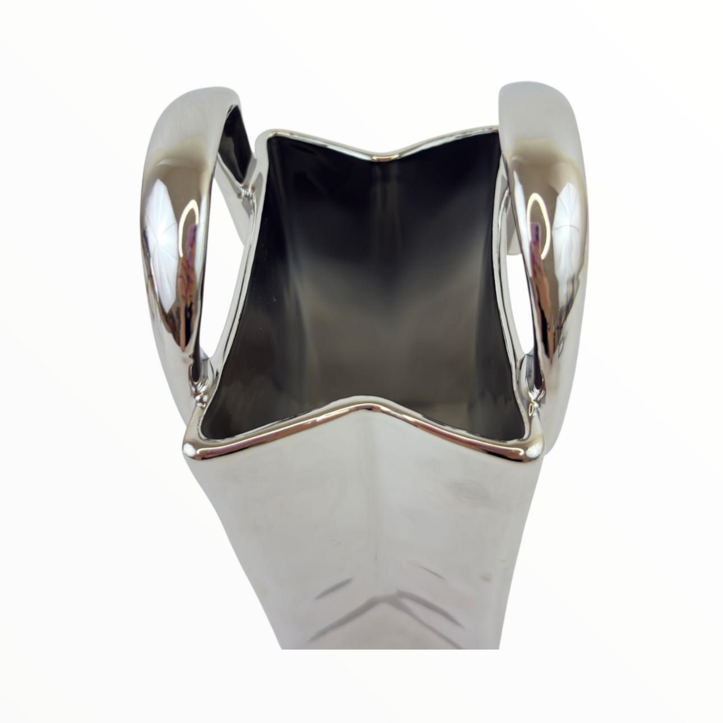 Silver Handbag Ceramic Vase – Luxury Modern Decorative Flower Vase