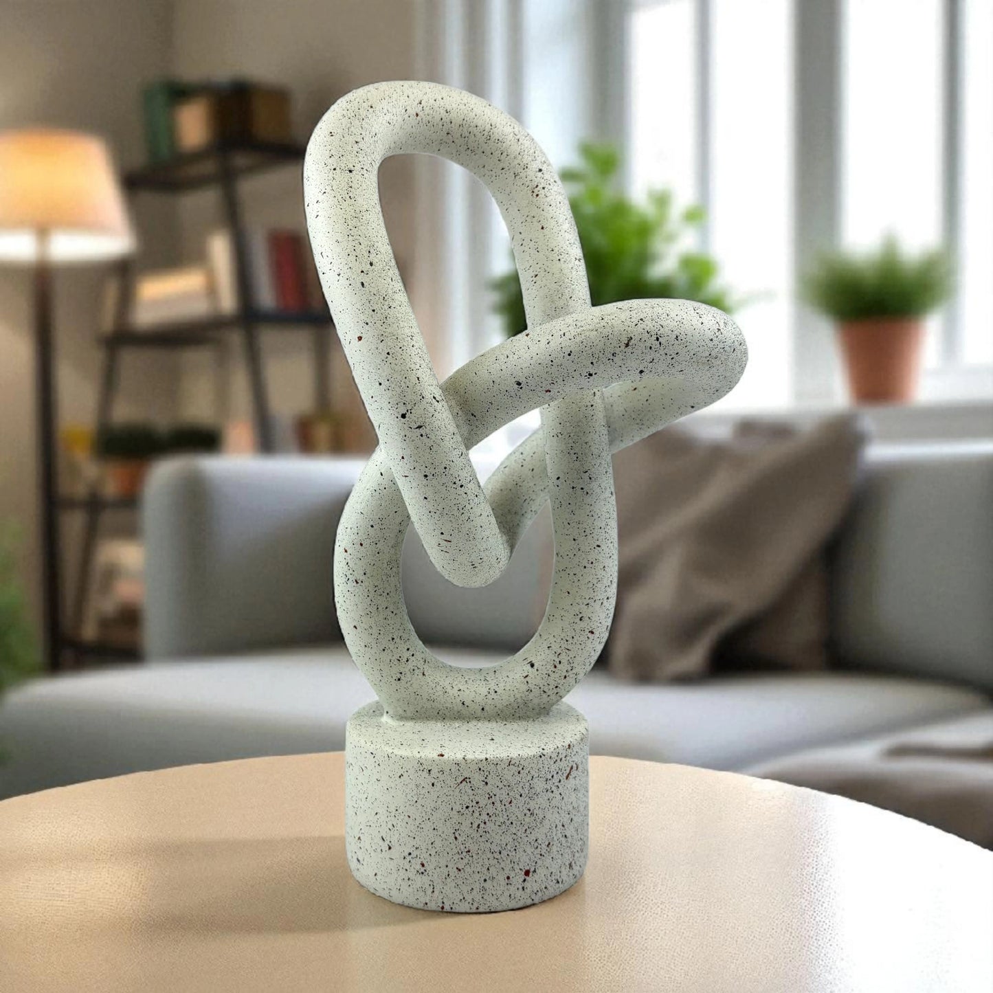 Large Abstract Knot Sculpture –– Speckled Stone Finish
