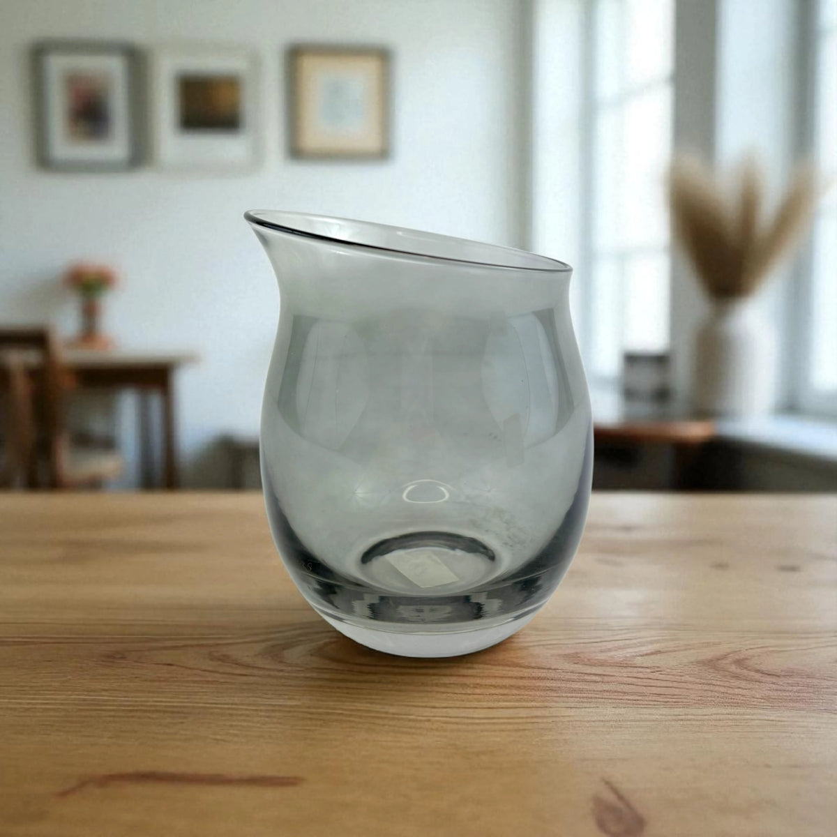 Clear black Glass Jug – Modern Curved Pitcher 12 pcs