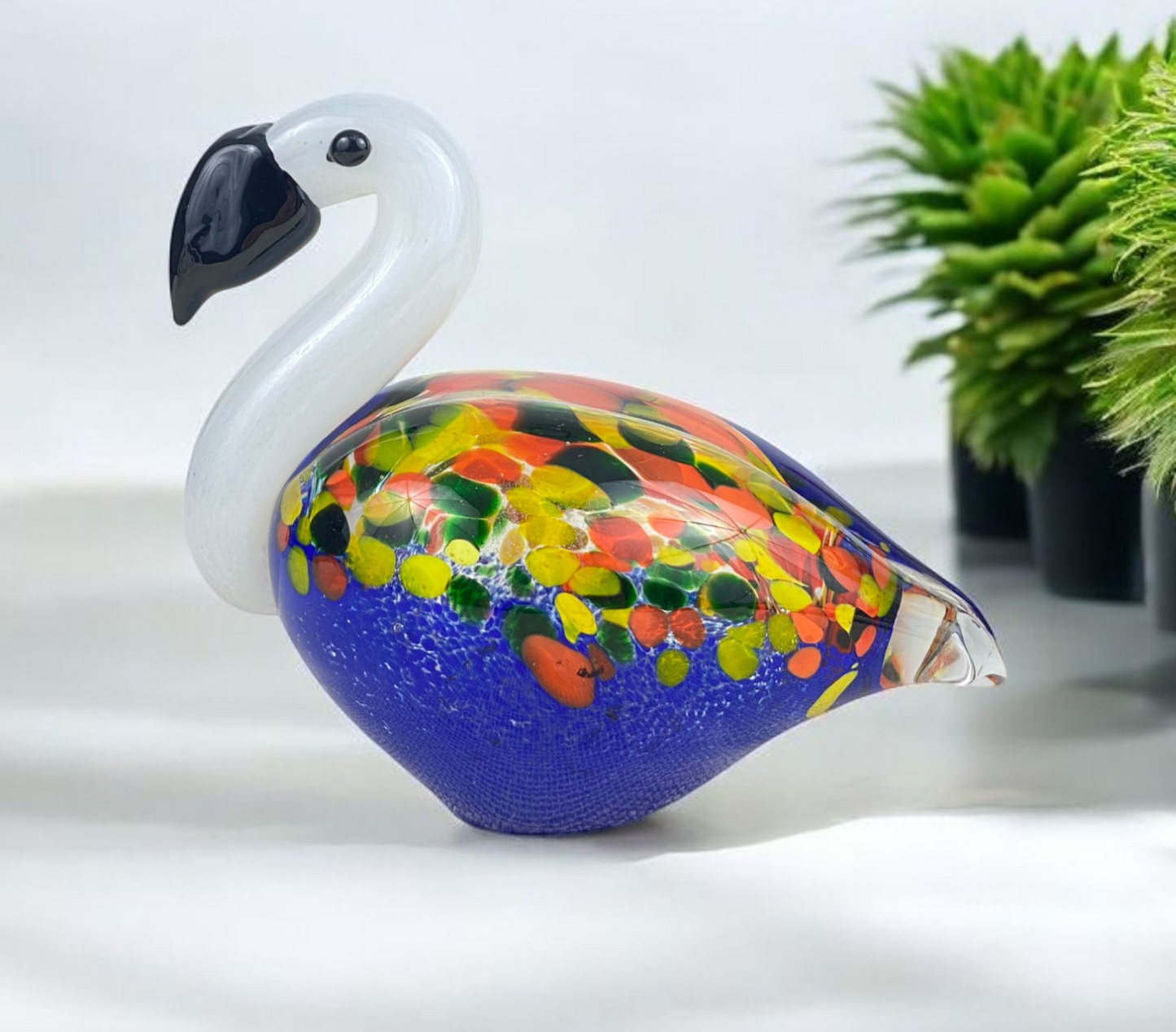 Vibrant Glass Flamingo