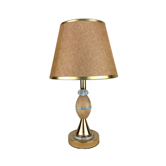 Elegant Wood & Crystal Table Lamp