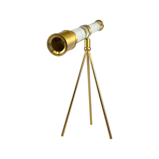 Vintage Brass Decorative Telescope on Tripod – Nautical Home Decor