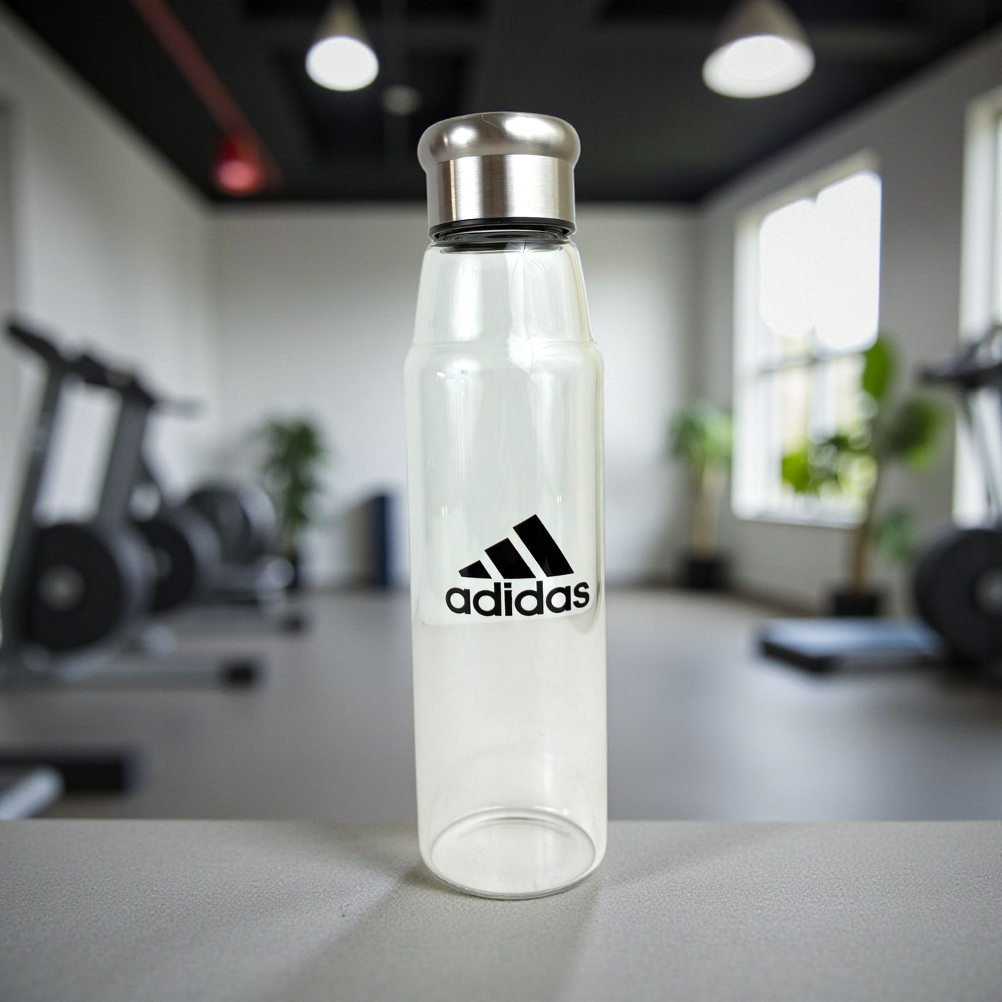 Adidas Clear Water Bottle – 700ml Transparent Sports Bottle with Stainless Steel Cap