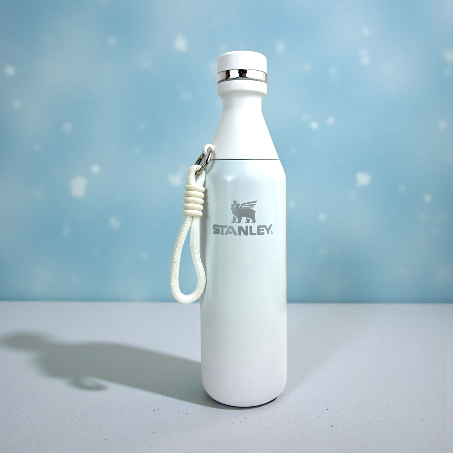 Stanley White Vacuum Bottle โ 500ml Stainless Steel Insulated Water Bottle with Strap