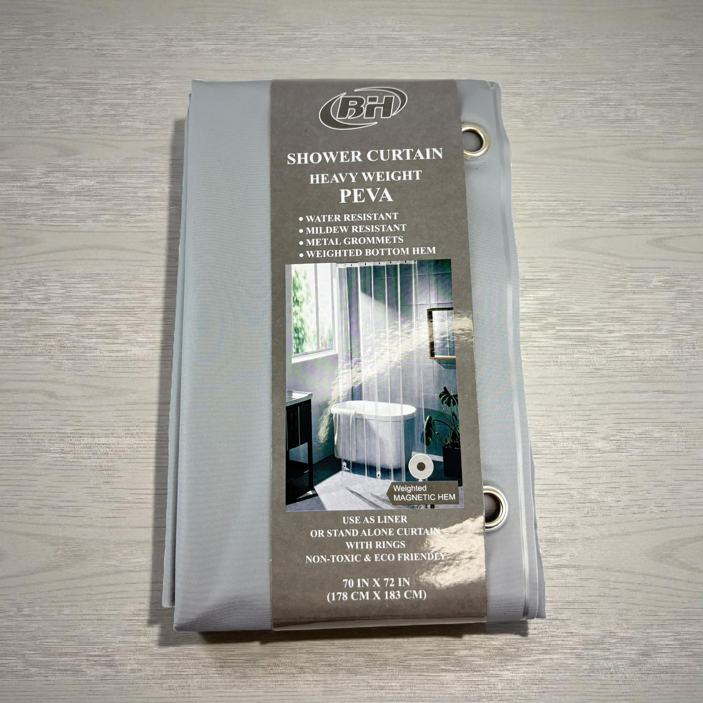 Heavy Duty PEVA Shower Curtain | Waterproof & Mildew Resistant