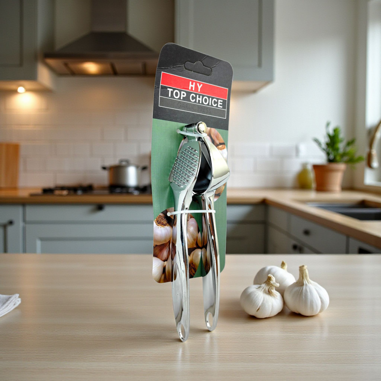 Stainless Steel Garlic Press – Heavy Duty Kitchen Tool