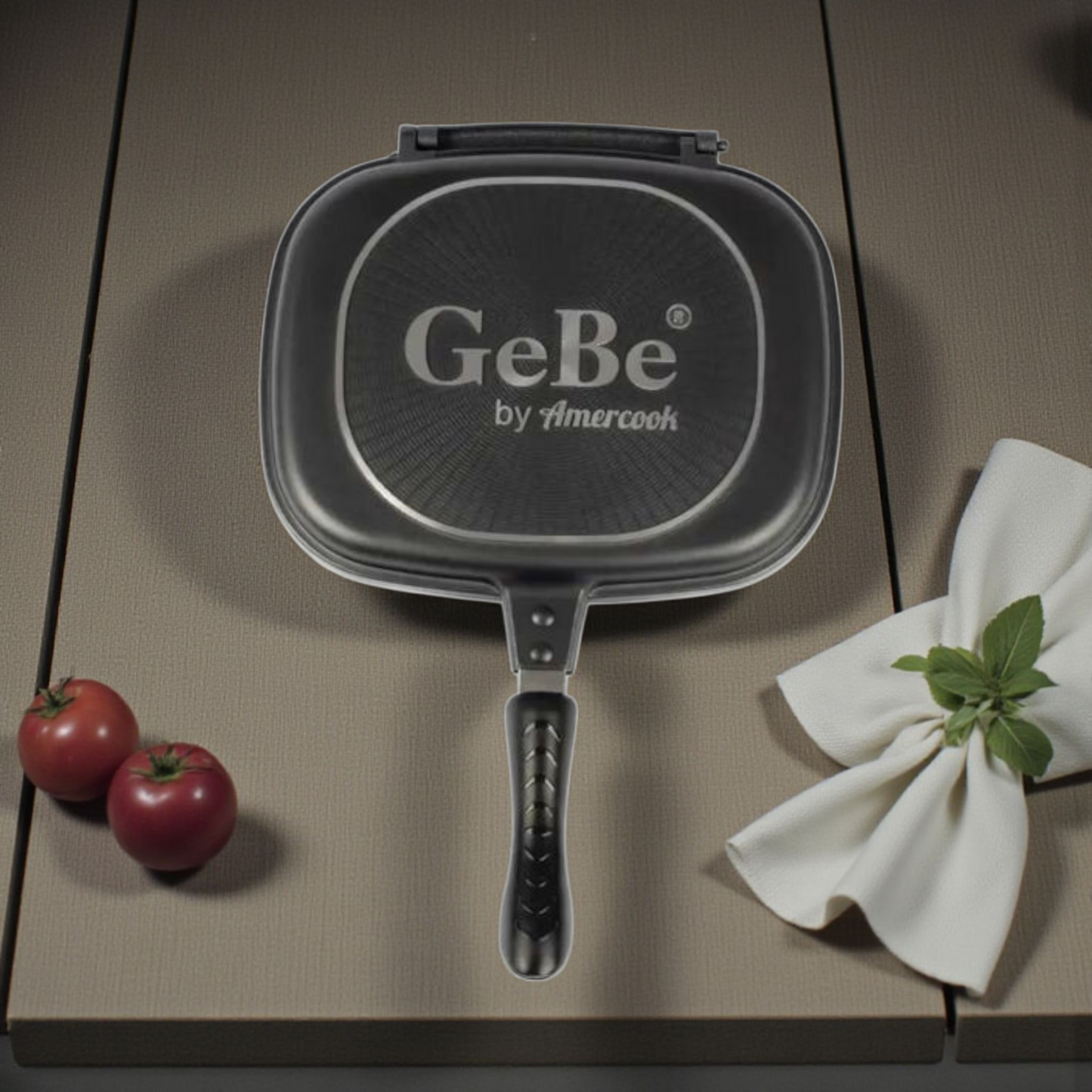 GeBe Double-Sided Grill Pan – Non-Stick Flip Pan for Grilling, Frying & Steaming