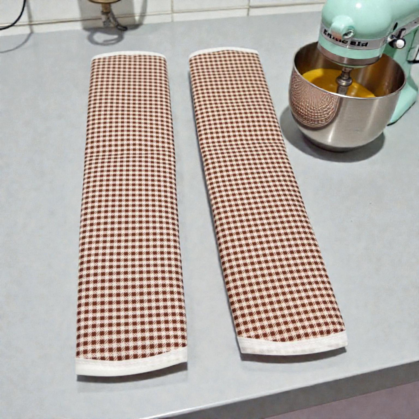 Kitchen Fridge Handle Covers Set – Checkered Refrigerator Handle Protectors (2 Pcs)