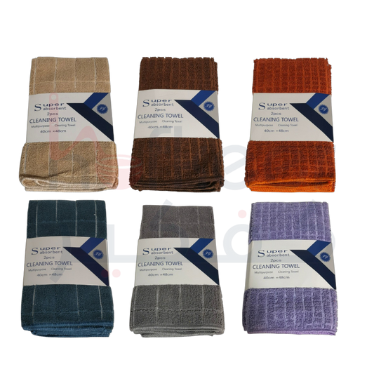 Super Absorbent Cleaning Towel 40x48cm - 2 Pcs - 6 Colors
