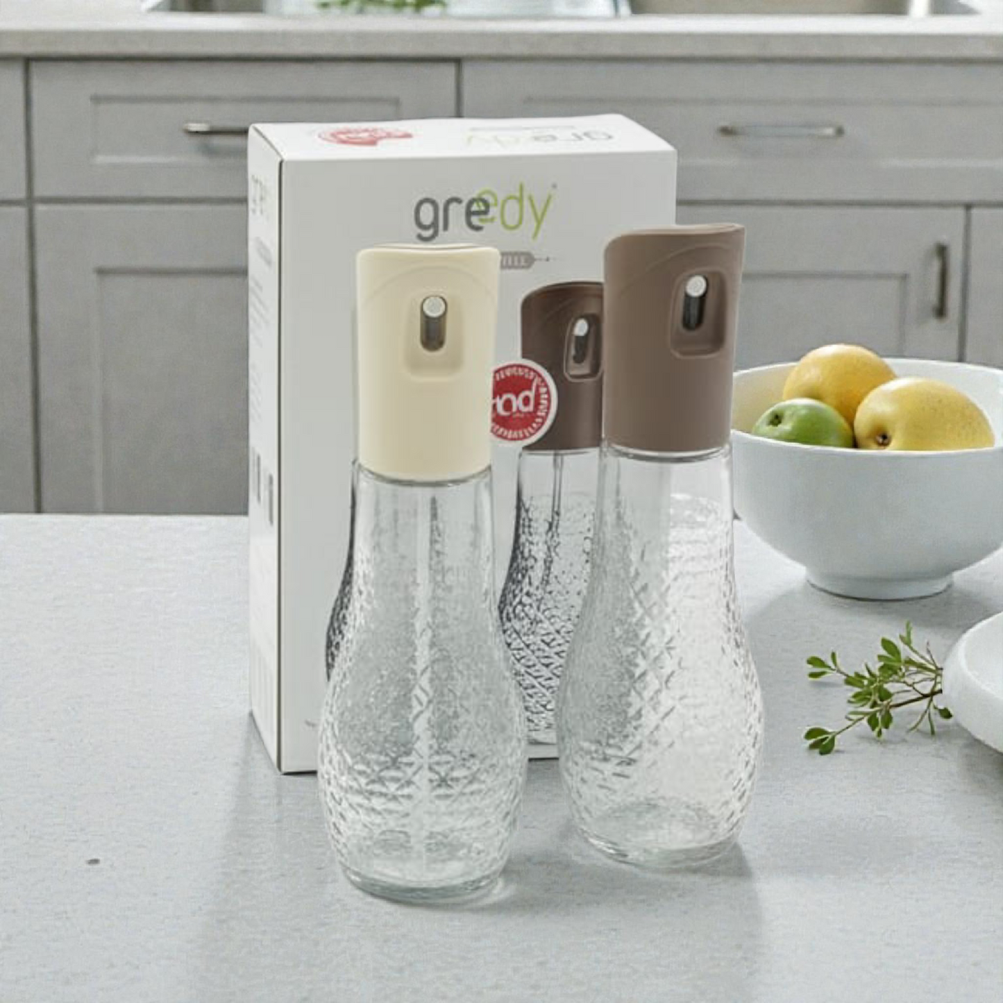 Glass Oil Spray Bottle Set – Oil & Vinegar Kitchen Dispensers