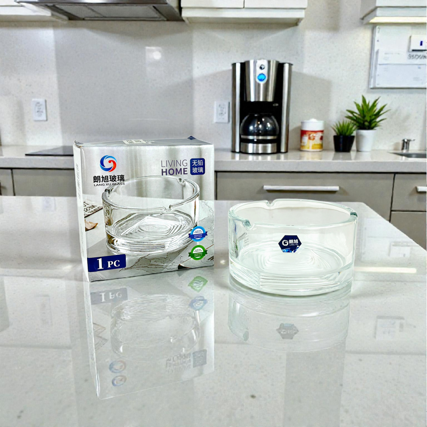 Clear Glass Ashtray – Heat-Resistant Modern Ashtray for Home & Office capacity 300ml