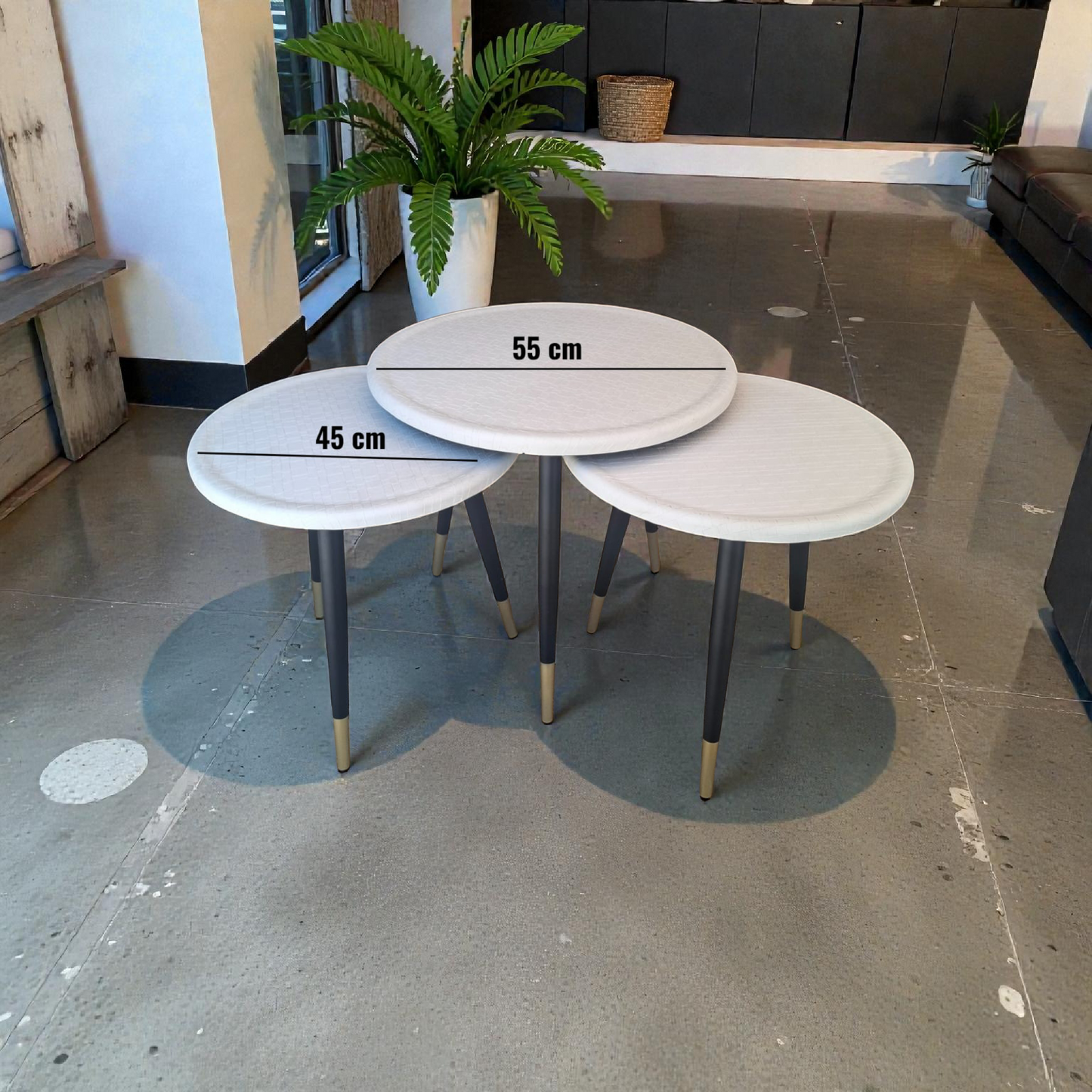 Luxury Nesting Coffee Tables Set – white classic finish