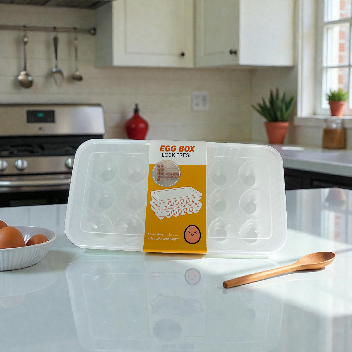 Egg Storage Box – Lock Fresh Plastic Egg Organizer for Refrigerator
