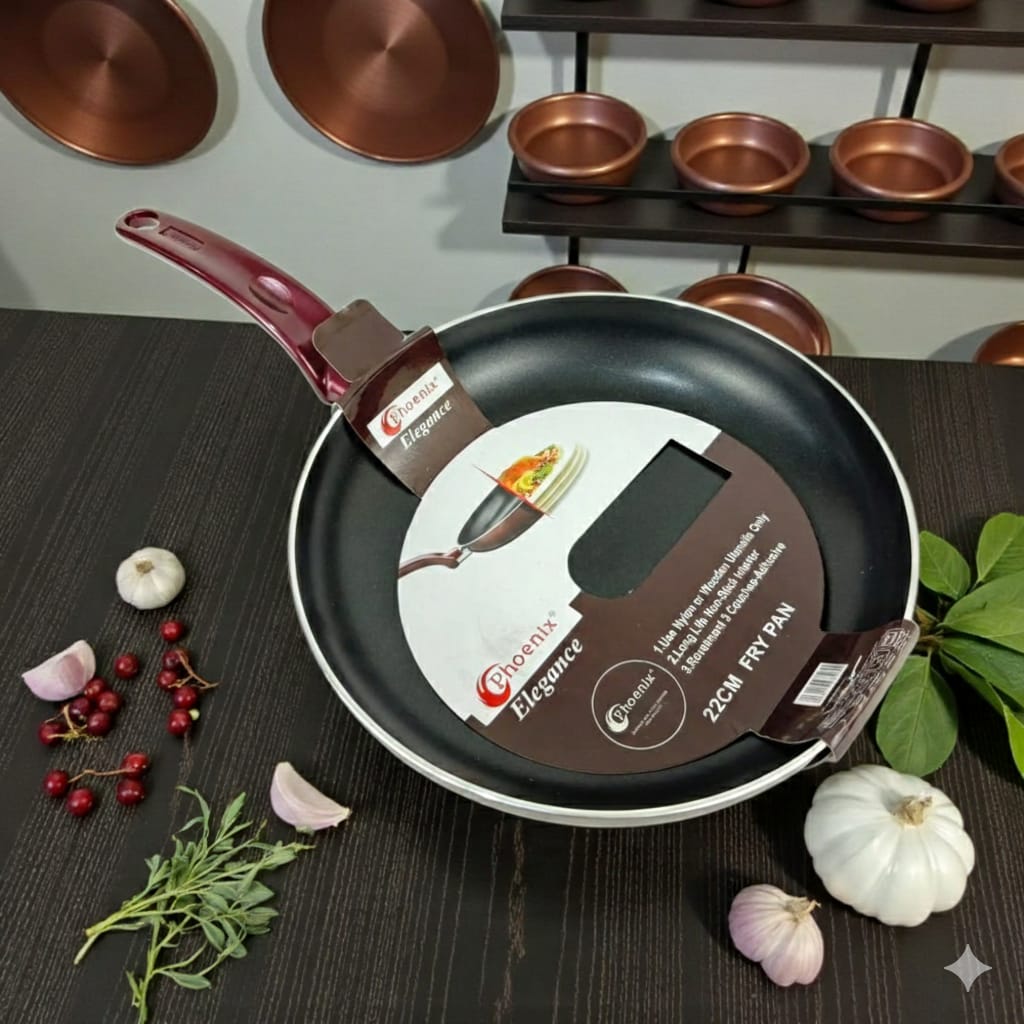 22cm Non-Stick Frying Pan with Heat-Resistant Handle – Phoenix Elegance Series