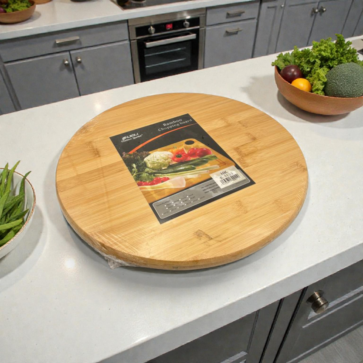 Bamboo Paddle Cutting Board with Handle – Wooden Serving & Chopping Board 36cm