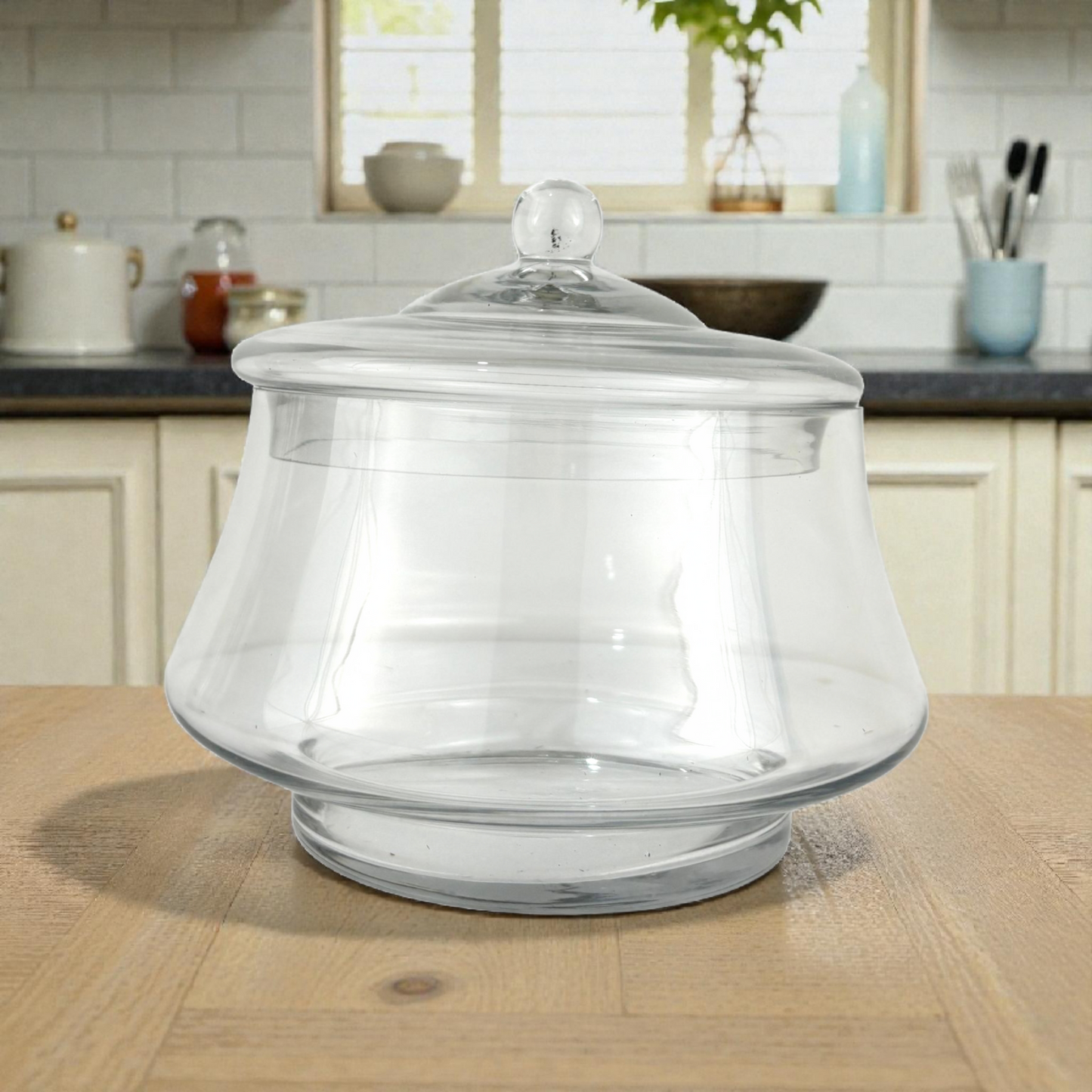 Clear Glass Storage Jar with Lid – Airtight Candy, Cookie, Coffee, and Pantry Container