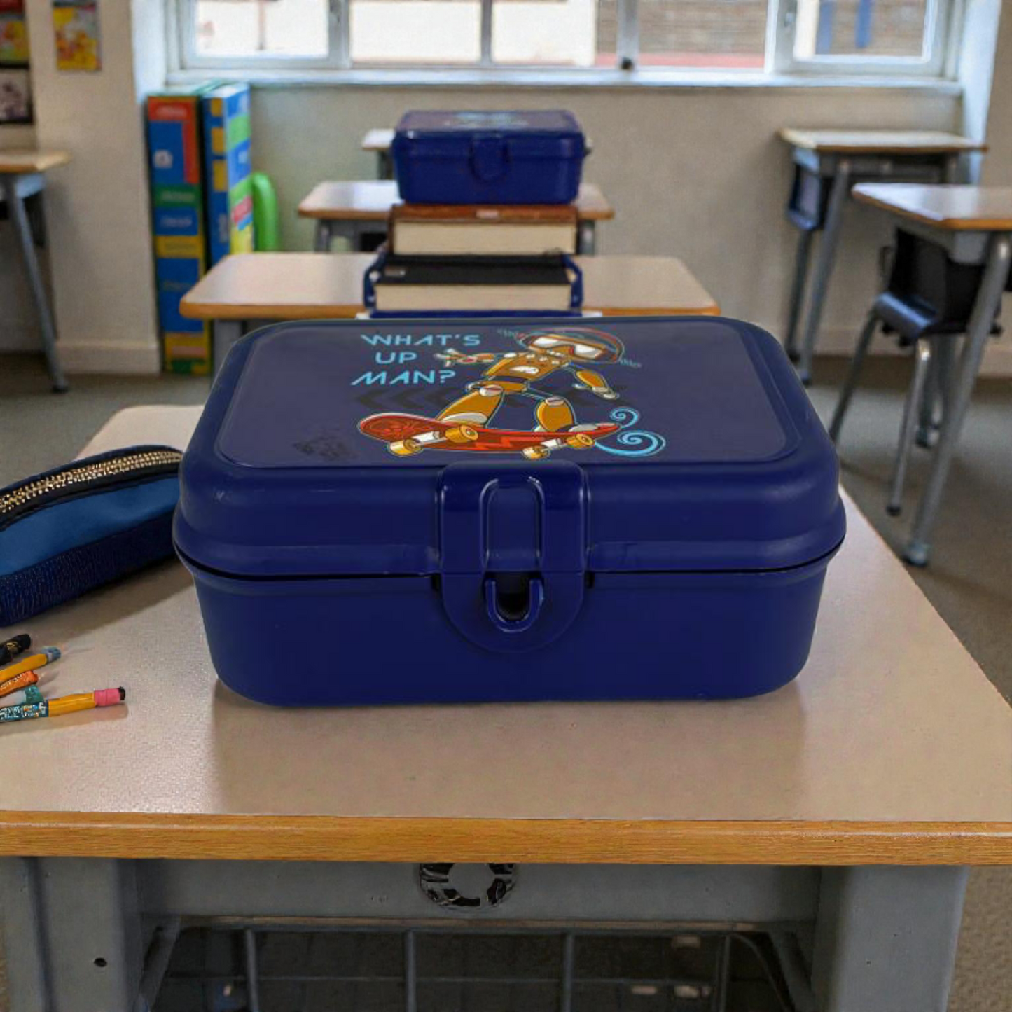 Kids Lunch Box with Cartoon Design – Secure Lock Food Container