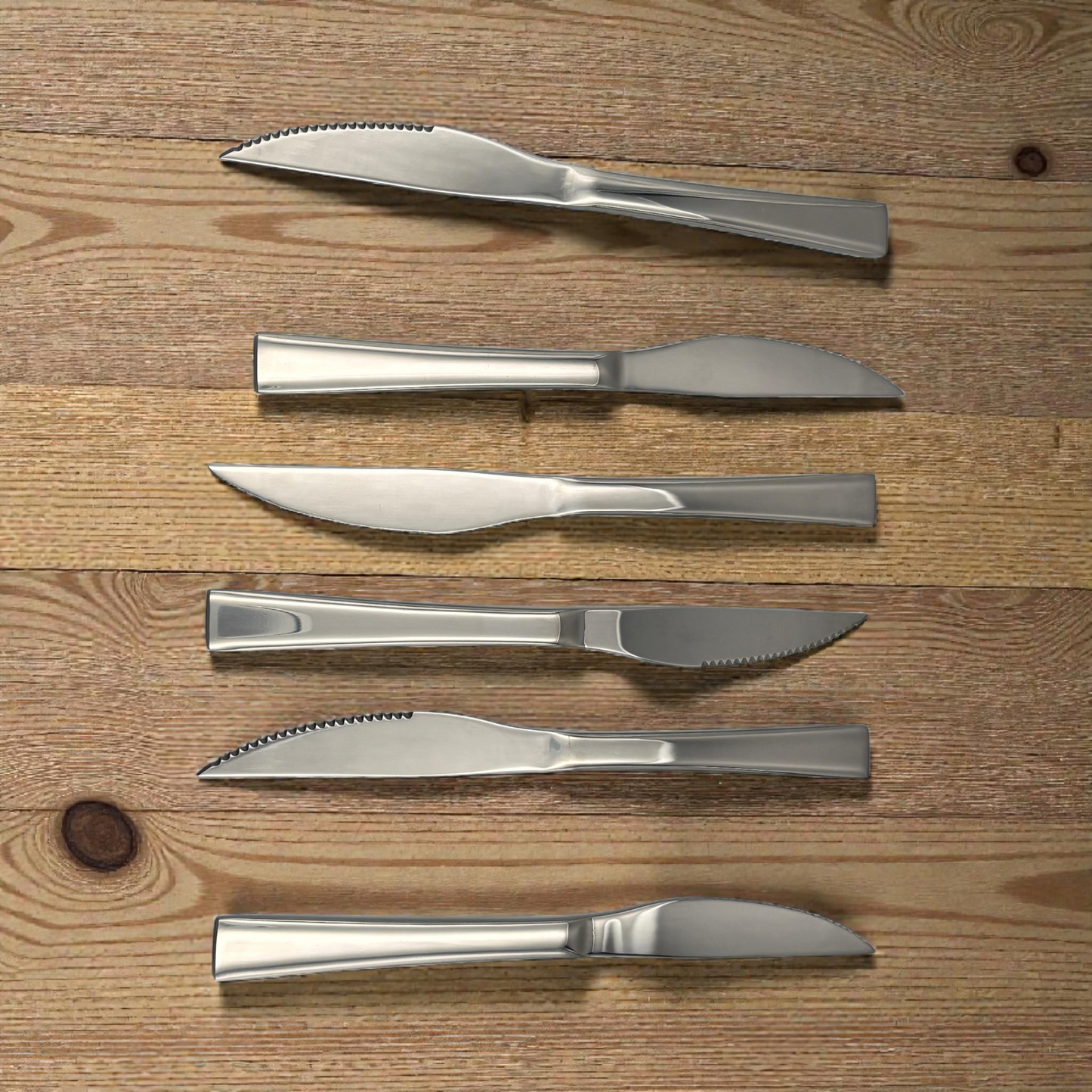 Stainless Steel Dinner Knife Set – 6-Piece Modern Table Knives