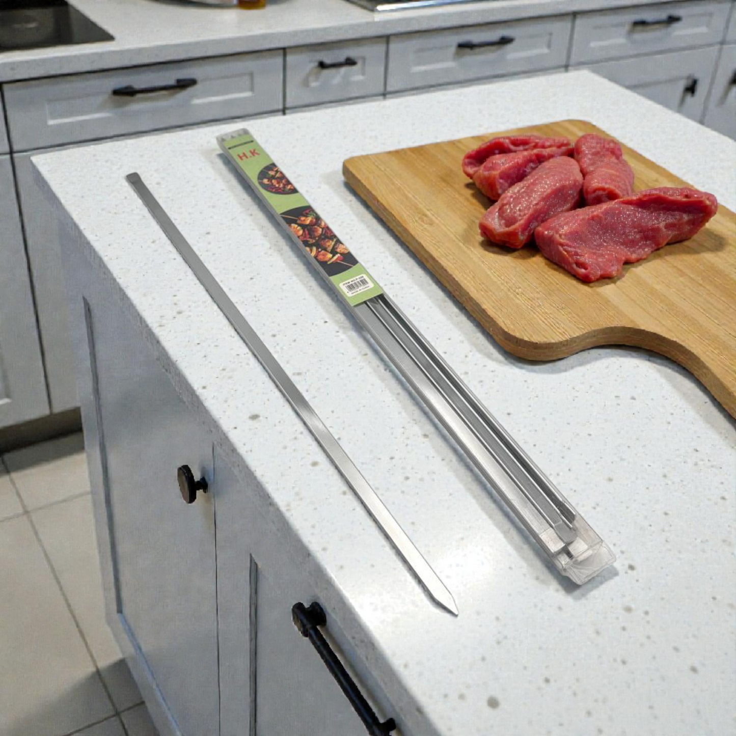BBQ Skewers Set – Stainless Steel 18/10 Grill Skewers (12 Pieces)