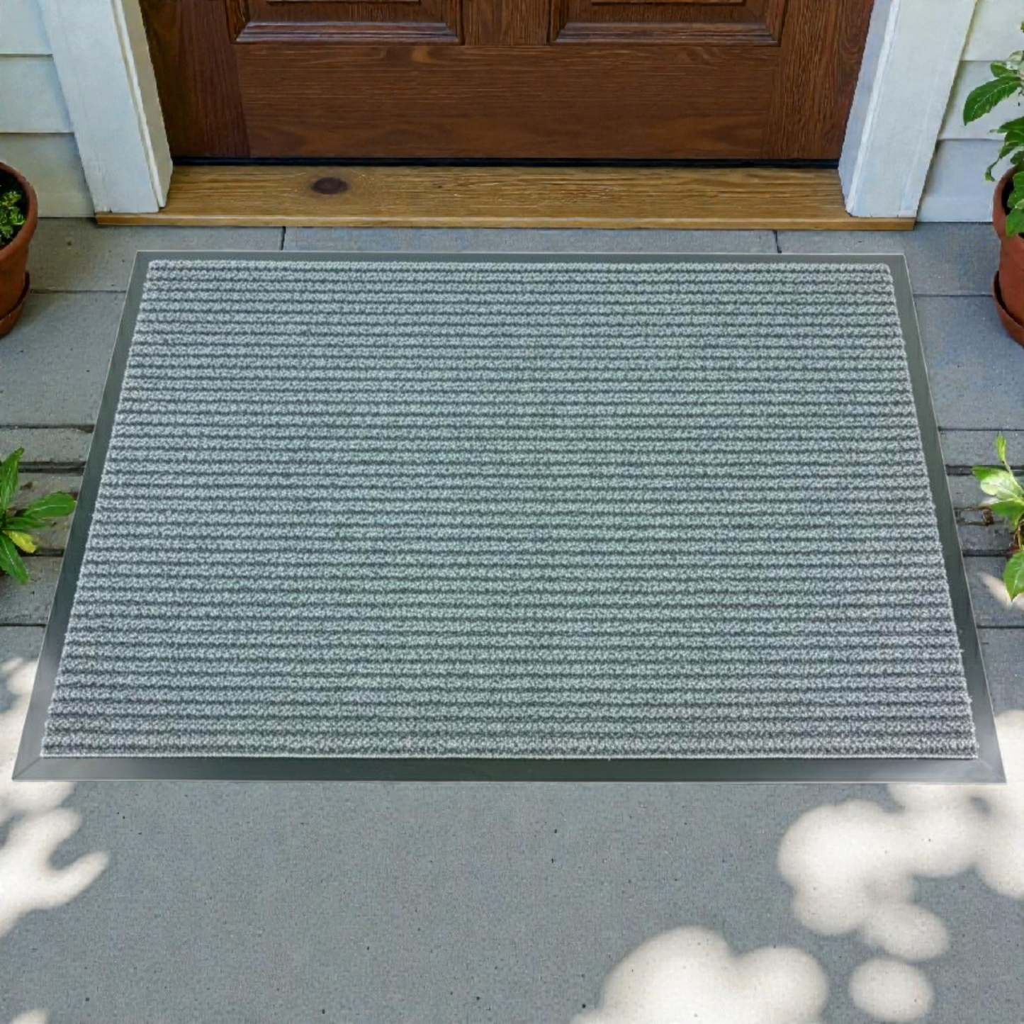 Grey Anti-Slip Entrance Doormat – Heavy-Duty Dirt Trapper Mat for Home & Office 120x80cm