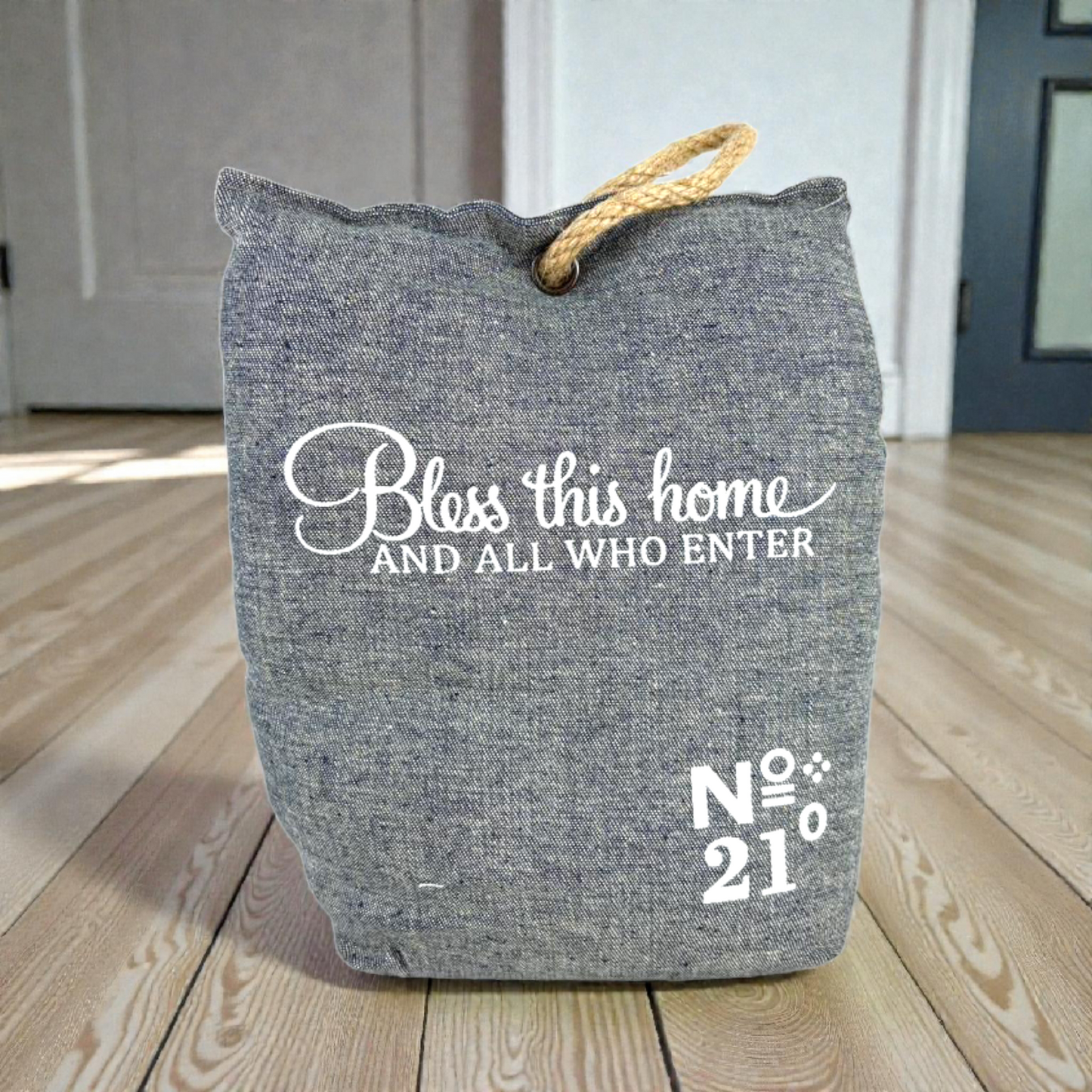 Fabric Door Stopper Weight with Rope Handle – Decorative Home Quote Door Stop 800 g