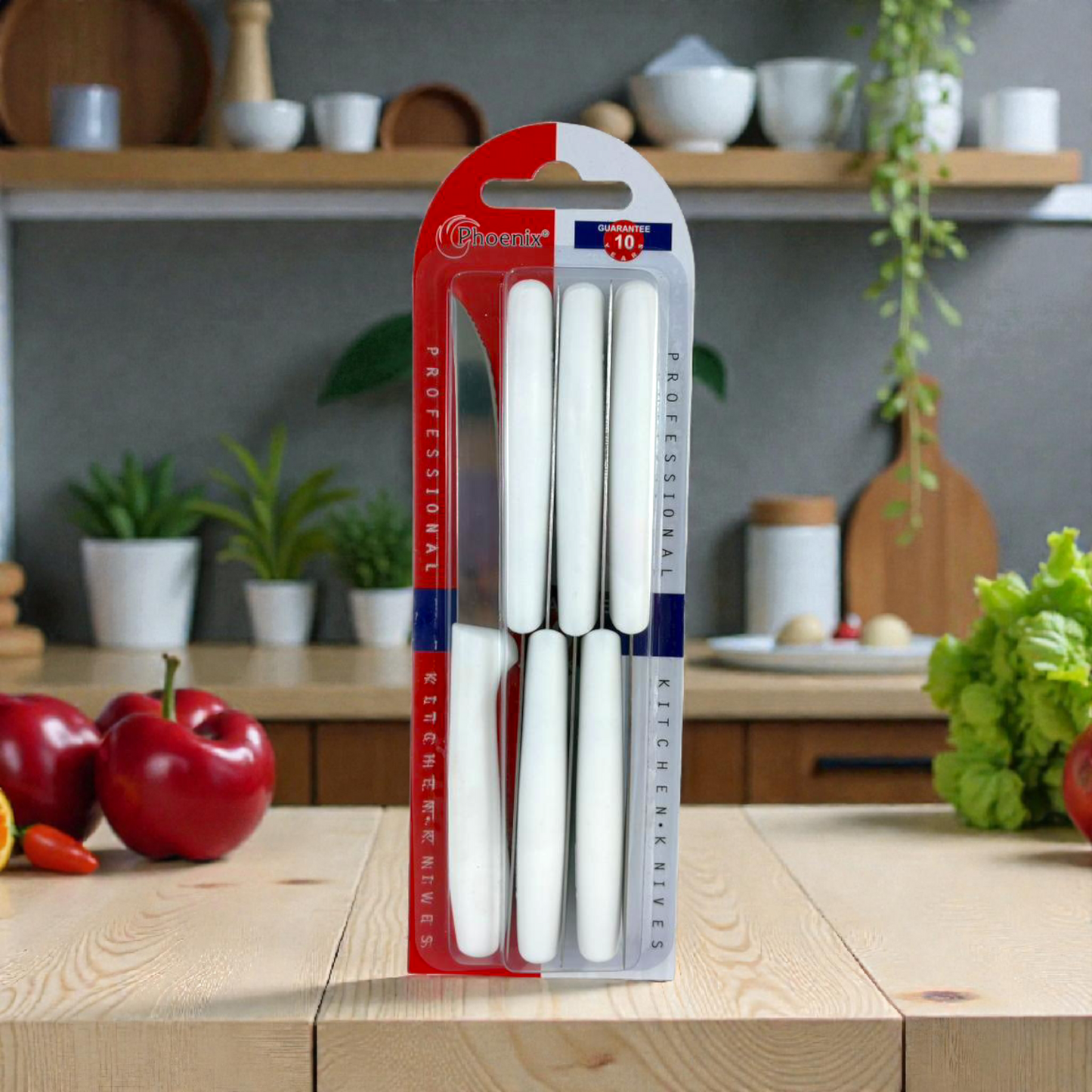 Phoenix Professional Kitchen Knife Set – 6 Stainless Steel Knives with Ergonomic Handles