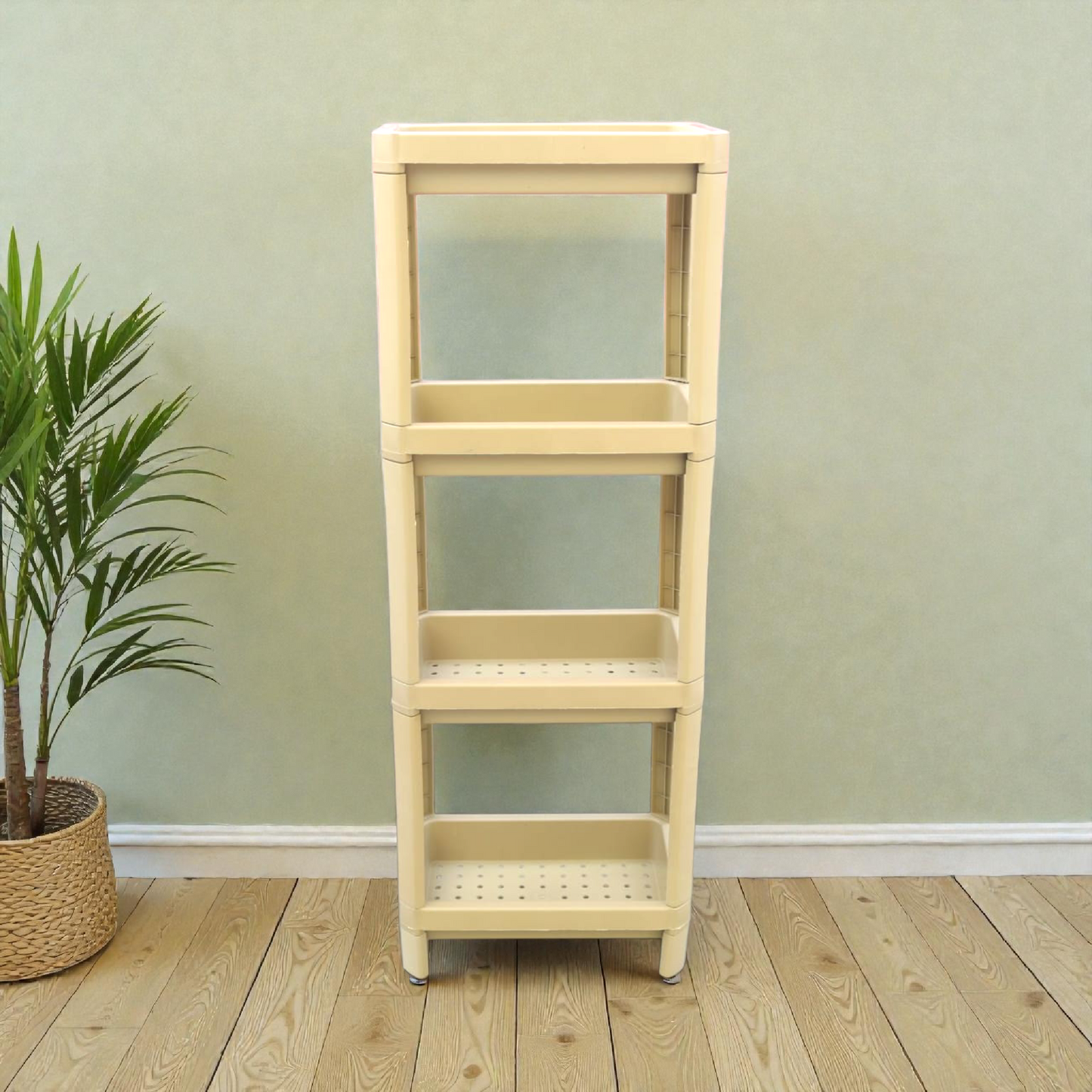 Plastic storage self organizer 4 tier made for durability for different home spaces